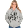 thumbnail image 3 of Rough Roads Beautiful Places Inspired Womens Plus Size Graphic Zipper Hoodie Brisco Brands 5X, 3 of 5