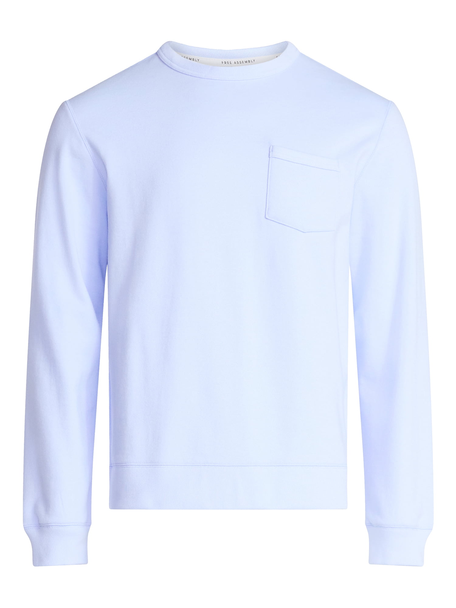 Free Assembly Men's Fleece Crewneck Sweatshirt with Long Sleeves, Sizes S-3XL