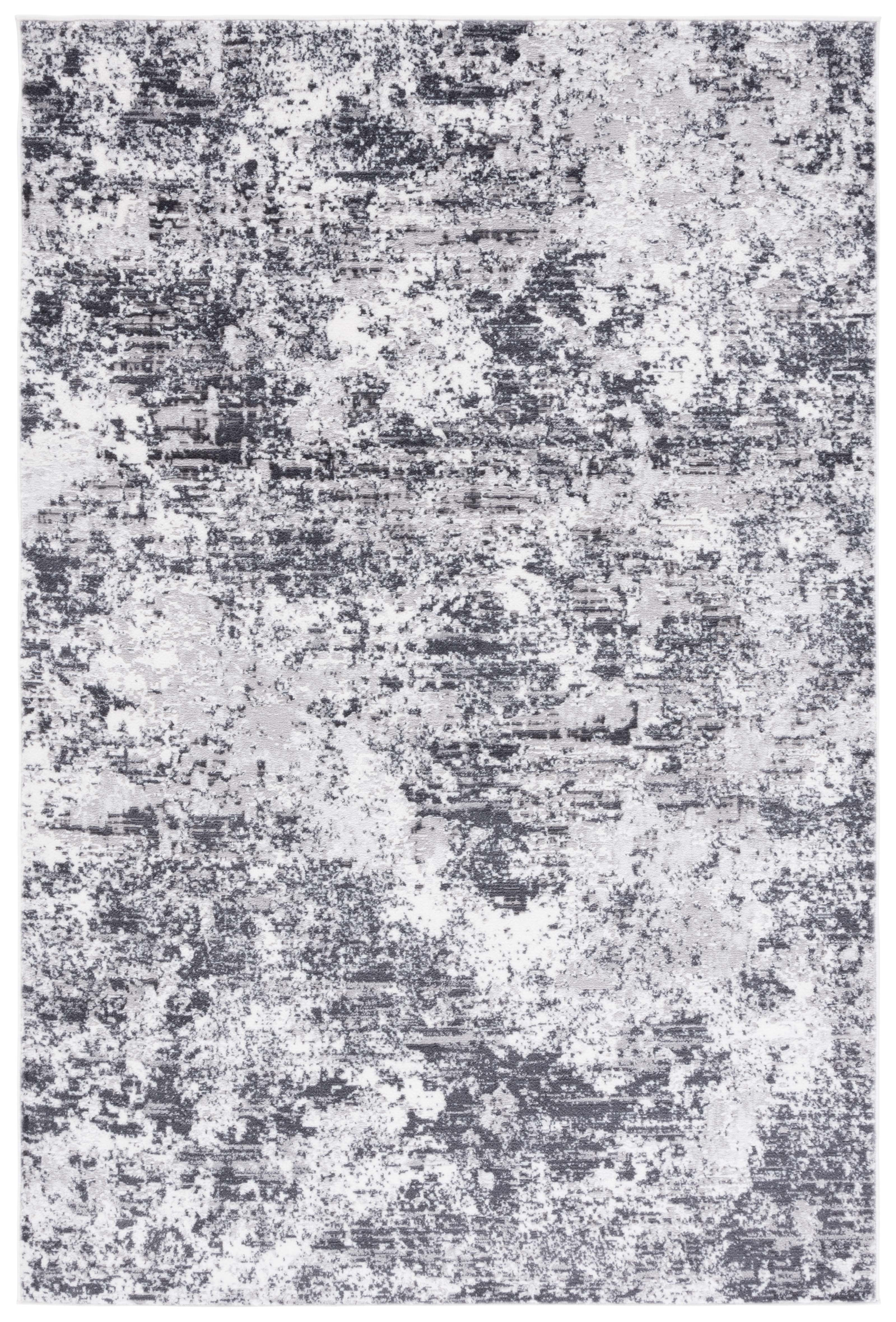SAFAVIEH Amelia Alastar Abstract Distressed Area Rug, Charcoal/Ivory, 4' x 6'