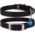 thumbnail image 5 of ZHAOCHENG Collar de cuero para gatos, collar de seguridad para gatos con correa elástica, collar para gatitos con cascabel, negro, azul, rojo y naranja, 1 unidad, 5 of 5