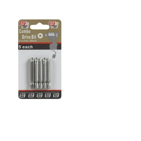 

Grip-Rite Phillips/Square 2 in. L Combo Power Bit Set Steel 5 pc