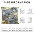 thumbnail image 5 of Patifu Cute Koala Mom and Baby Print Cozy Soft Square Throw Pillow Cases Cushion Covers Couch Bed Home Decoration 20x20in, 5 of 5
