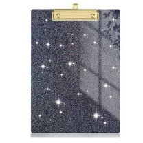 Stylish Glitter Acrylic Clipboard With Low-Profile Gold Clips, Sturdy Metal Clip For 80 Sheets Securely, A4 Size 3Mm Thick Lightweight Non-Bendable For Classroom School Office