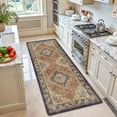thumbnail image 2 of PABUBE Kitchen Mat 24"x87", Waterproof & Oil Proof Kitchen Rug, Persian Vintage Decor, 0.4" Thick Cushioned Anti Fatigue Kitchen Mat for Floor, Easy Clean, Non-Slip Kitchen Floor Mat, 2 of 9