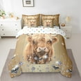 thumbnail image 2 of Highland Cow Comforter Set 7 Piece Bed in a Bag Twin,Brown Sequin Fluid Art Bedding Set,Crystal Diamond Comforter and Sheet Set Farm Animals Bed Set,Longhorn Bull Cattle Western Farmhouse Decor, 2 of 5