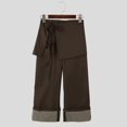 INCERUN Men Irregular Pants Patchwork Lace Up Joggers Casual Wide Leg ...