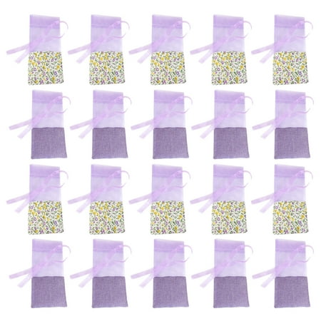 

20pcs Gauze Lavender Bags Fragrance Pouch Empty Sachets Bag for Wardrobe Car (Light Purple Florals and Light Purple 10 of each)