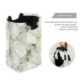 thumbnail image 3 of Yayeee Freestanding Laundry Hamper with Handle Collapsible Large Storage Basket for Clothes, Gray Marble Pattern, 3 of 7