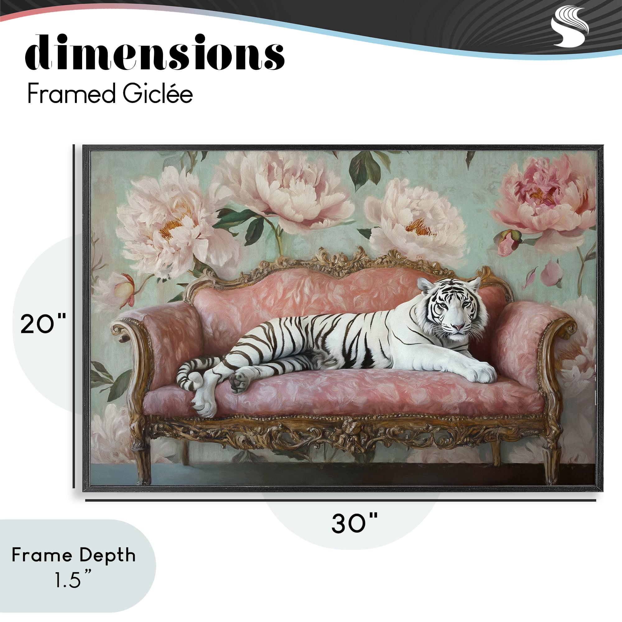 Stupell Industries Where The Tiger Dreams Black Framed Giclee Art, design by Tina LeCour