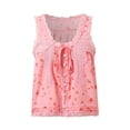 thumbnail image 5 of RMGVDSD Women's Summer Tank Tops Bohemian Style Lace Up Front Lace Vest Beach Button Up Top Sleeveless Mesh Chiffon Crop Top Clothing Temperament Blouses, 5 of 7