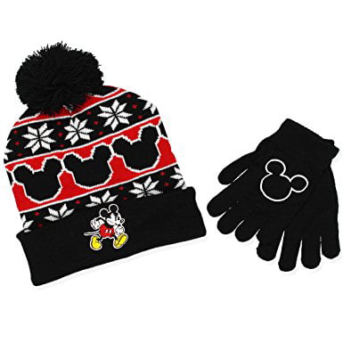 Mickey Mouse Youth Boys Beanie Hat and Gloves Set (Little Kid/Big Kid)