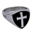 thumbnail image 2 of ARMOUR OF GOD Black Signet Cross Ring, Engraved in Stainless Steel, 2 of 4
