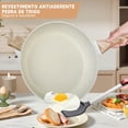 thumbnail image 3 of Juego de 3 Sartenes con Recubrimiento Antiadherente, Sartén Antiadherentes de Granito Blanco, Libre de PFOS y PFOA, Apto para todas las estufas (20 cm y 24 cm y 28 cm), 3 of 7