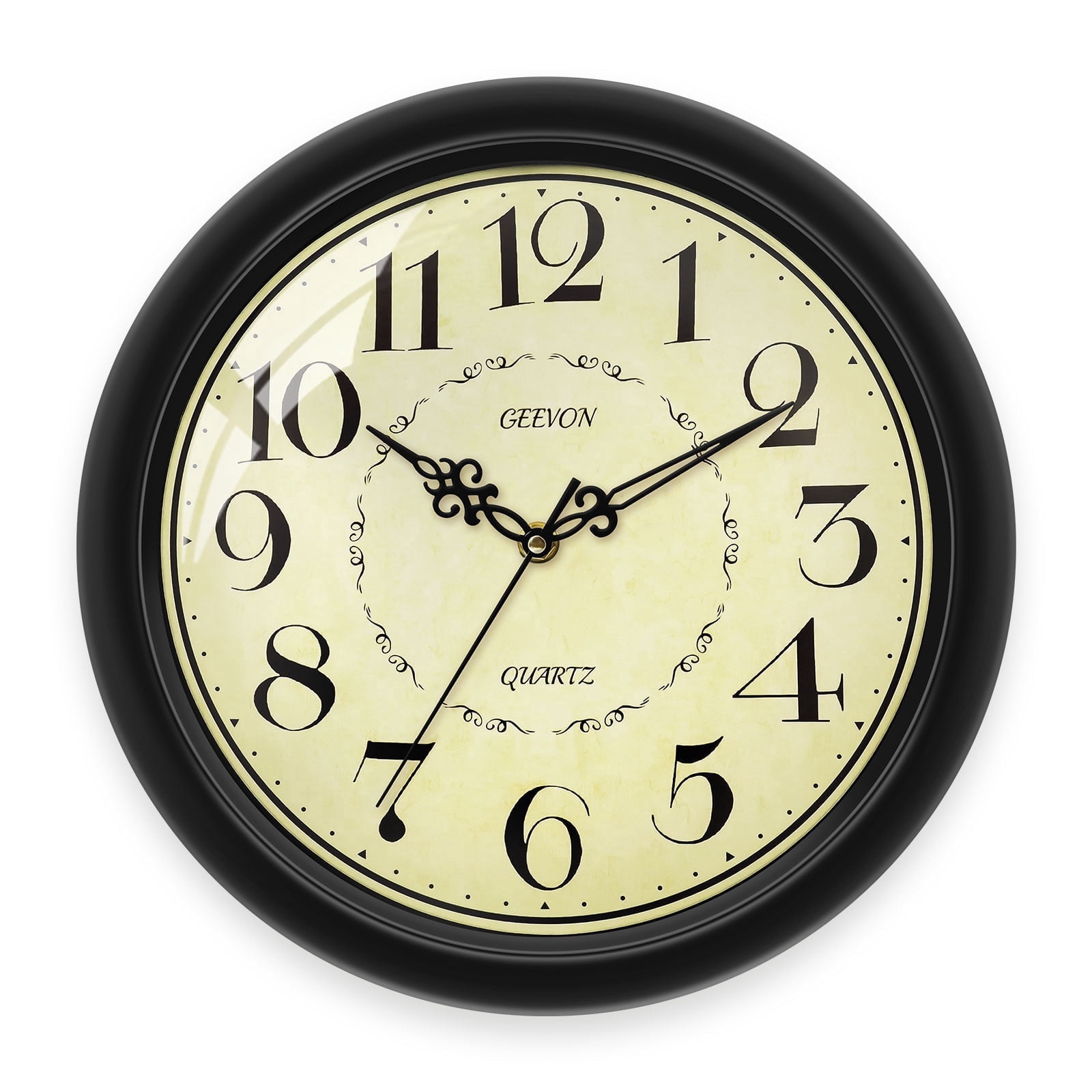 Geevon 12 IN Retro Wall Clock No Ticking Sound, Wall Clock with Quartz Accents and Vintage Geevon 12 IN Retro Wall Clock No Ticking Sound, Wall Clock with Quartz Accents and Vintage 5 f 7