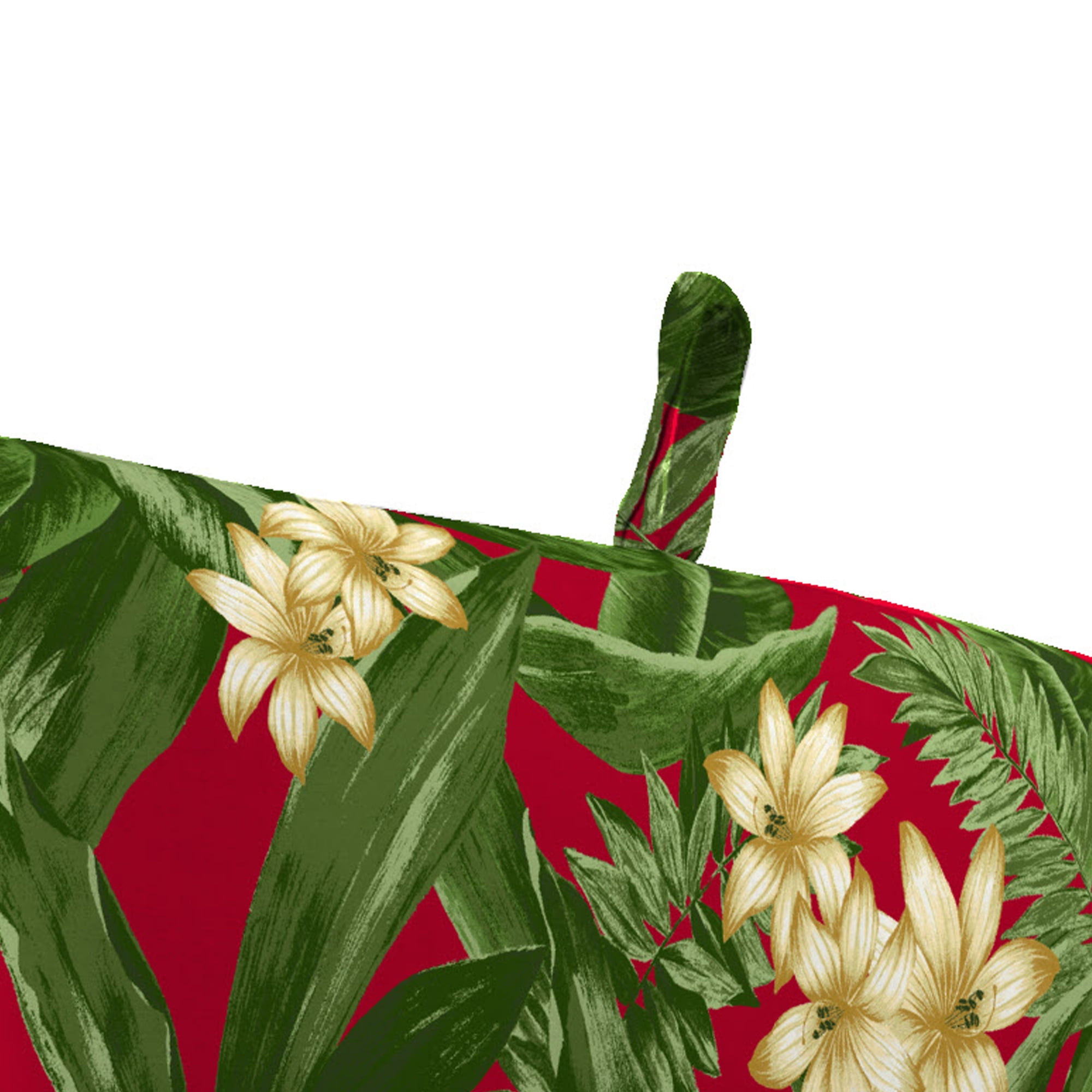 Jordan Manufacturing 44" x 22" Acadia Bordeaux Red Tropical Rectangular Outdoor Chair Cushion with Ties and Hanger Loop