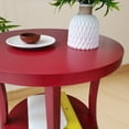 thumbnail image 5 of Roundhill Furniture Perth Round End Table with Shelf, Red, 5 of 7