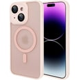 thumbnail image 2 of Compatible with iPhone 15 Magnetic Frosted Case with Camera Lens Film Compatible with MagSafe Wireless Charging Case Men Women Translucent Matte Shockproof Phone Cover, Pink, 2 of 14
