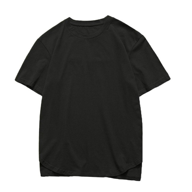 Camiseta Básica De La Moda Tops Sólidos Del Color De Los Hombres Camisas Básicas De La Manga Corta De Negro Sunnimix La camiseta de los hombres de la moda