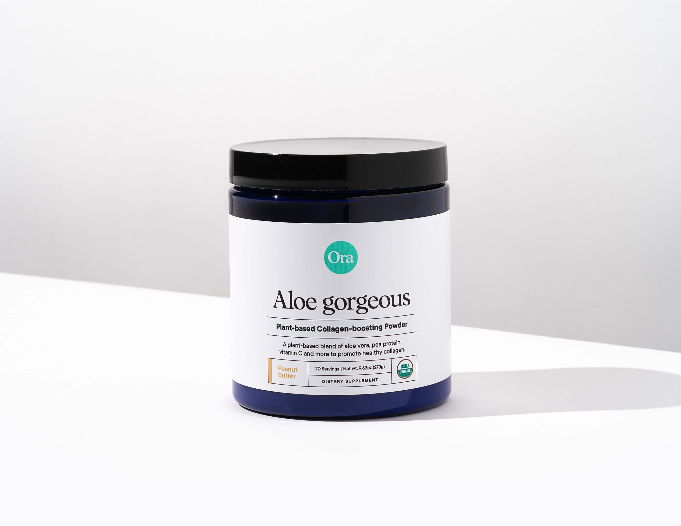 Ora Organic Plant-based Collagen Powder Booster, Peanut Butter Flavor - Aloe Gorgeous  (20 Servings)