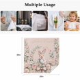 thumbnail image 5 of Easter Bunny Cloth Napkins, Cute Pink Rabbit Rose Flowers Pastoral Botanical Washable and Reusable Dinner Napkins Set of 2, Table Napkin for Kitchen Party Birthday Wedding Hotel Housewarming 20"x20", 5 of 9