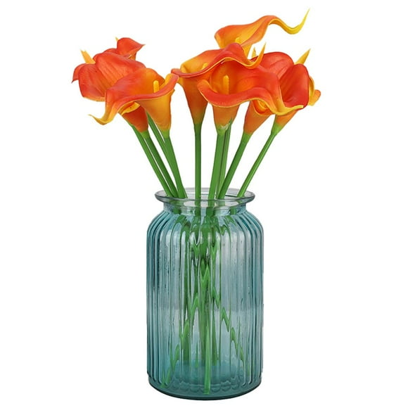 20pcs Calla Lily Simulation Flower Bridal Wedding Bouquet Real Touch Artificial Flowers Home Decoration Black