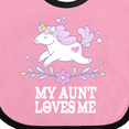 thumbnail image 4 of Inktastic My Aunt Loves Me Unicorn Girls Baby Bib, 4 of 4