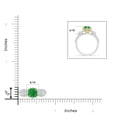 thumbnail image 5 of Angara Natural 0.85 Ct. Emerald with Diamond Vintage Inspired Ring in 14K White & Yellow Gold for Women (Ring Size: 12), 5 of 10