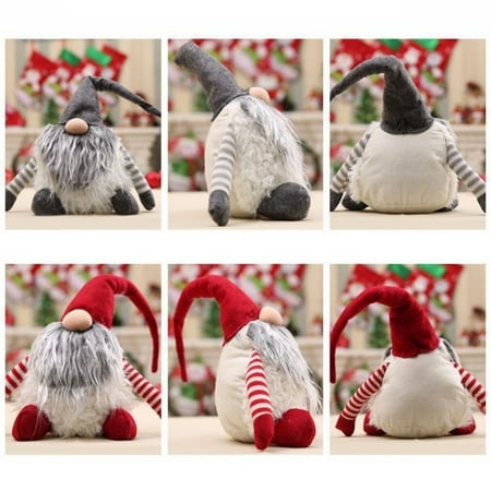 A Swedish Christmas Swedish Christmas Santa Claus Tomte Standing Long Hat Gnome Plush Doll Handmade Home Decor Collectible Dolls Desktop Ornaments ()