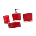 thumbnail image 5 of deevoka 4 Pieces Toothbrush Holder Modern Soap Dispenser for Hotel Countertop Vanity Red, 5 of 9