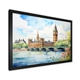 thumbnail image 2 of Designart "London Landmark Big Ben Skylines III" Cityscapes Framed Wall Art Decor - Industrial Green London Living Room Framed Canvas Art, 2 of 6
