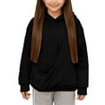 thumbnail image 3 of Ulanda Kangaroo Pouch Hoodie for Kids,Oversized Sweatshirt Girls Pullover Puppy Cat Holder Carriers Hoodies Kangaroo Pocket (Black, 9-10 Years), 3 of 6