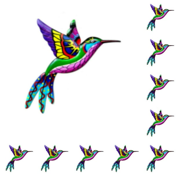 Colgante de pared de colibrí Ounissouiy decoración Universal para el hogar Rosa 10Conjunto