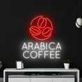 thumbnail image 3 of Handmadetneonsign Arabica Coffee Neon Sign, Coffee Bean Wall Art Decor, Coffee Store Wall Decor, 3 of 5