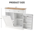 thumbnail image 3 of AHB 13 Gallon Single Tilt Out Trash Cabinet with Shelf, Kitchen Trash Can Storage Organizer, 39.38"L x 14"W x 38.3"H, White, 3 of 8