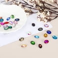 thumbnail image 7 of Uxcell 50Pcs Oval Pointed Back Rhinestone, 13 x 18 mm Oval Faceted Glass Rhinestone Gems Pointed Back Faceted Glass Beads for Jewelry Making DIY Crafts Shoes Crystal, Shiny Lake Blue, 7 of 7