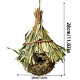 thumbnail image 2 of Handwoven Straw Bird Nest – Natural Gourd Decoration for Gardens & Pet Birds, Eco-Friendly Hanging Habitat (28x20cm), 2 of 3