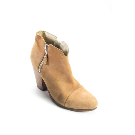 

Pre-owned|Rag & Bone Womens Nubuck Leather Cuban Heel Ankle Boots Tan Size 39.5 9.5