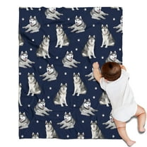 Siberian Husky Blanket,Comfortable Soft Flannel Throw Blanket,All Season,Warm Lightweight Blankets for Sofa Bed Couch Living Room Chair,30"x40"