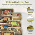 thumbnail image 5 of KitchenDance Disposable Colored Aluminum Loaf Pans with Plastic Lids - 1.5 Pounds Rectangular Aluminum Foil Baking Pan, Aluminum Pans Perfect for Baking, Cooking, Preparing Food, #1650P (Gold, 500), 5 of 9