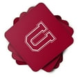 thumbnail image 2 of Letter U Initial Monogram - Maroon and White Foam Coaster Set of 4, 2 of 3
