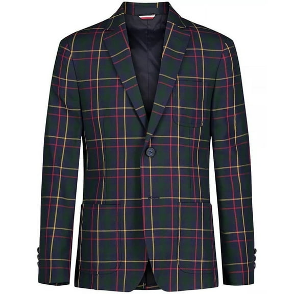 Tommy Hilfiger PEACOAT Big Boys Brushed Huntsman Plaid Blazer, US 10