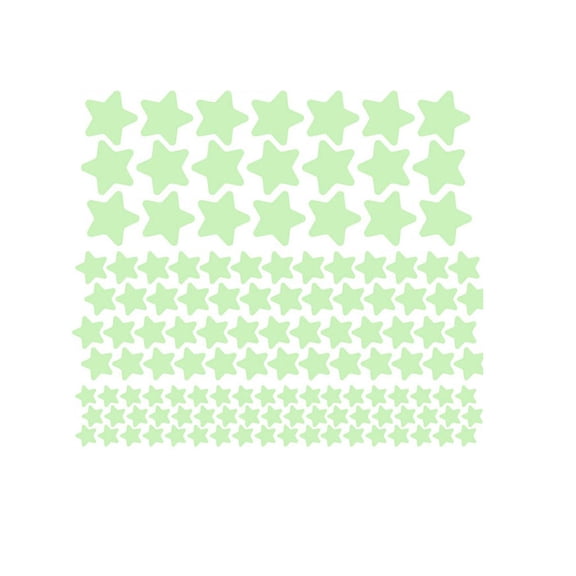 127-Piece Glow in the Dark Luminous Fluorescent Wall Stickers, Star Decals for Room Decor, Bedroom and Kids Room Enhancements for Nighttime Fun,Green