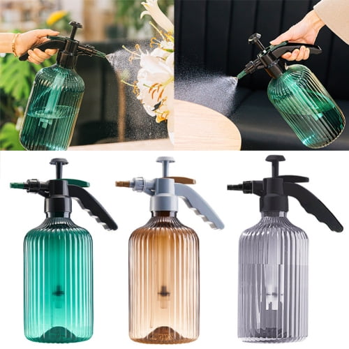 2L Plastic Pressure Watering Can Spray Bottle for home 1/2-Gallon Clear body 