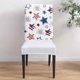 thumbnail image 4 of Stretch Dining Chair Covers Set of 4, Independence Day Star American Flag Blue Red Removable Dining Chair Protector Slipcovers for Kitchen Party Restaurant, 4 of 6