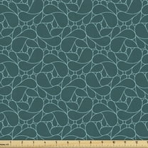 Ambesonne Teal Fabric by the Yard Upholstery, Abstract Modern Line Art, 2 Yards, Teal Turquoise