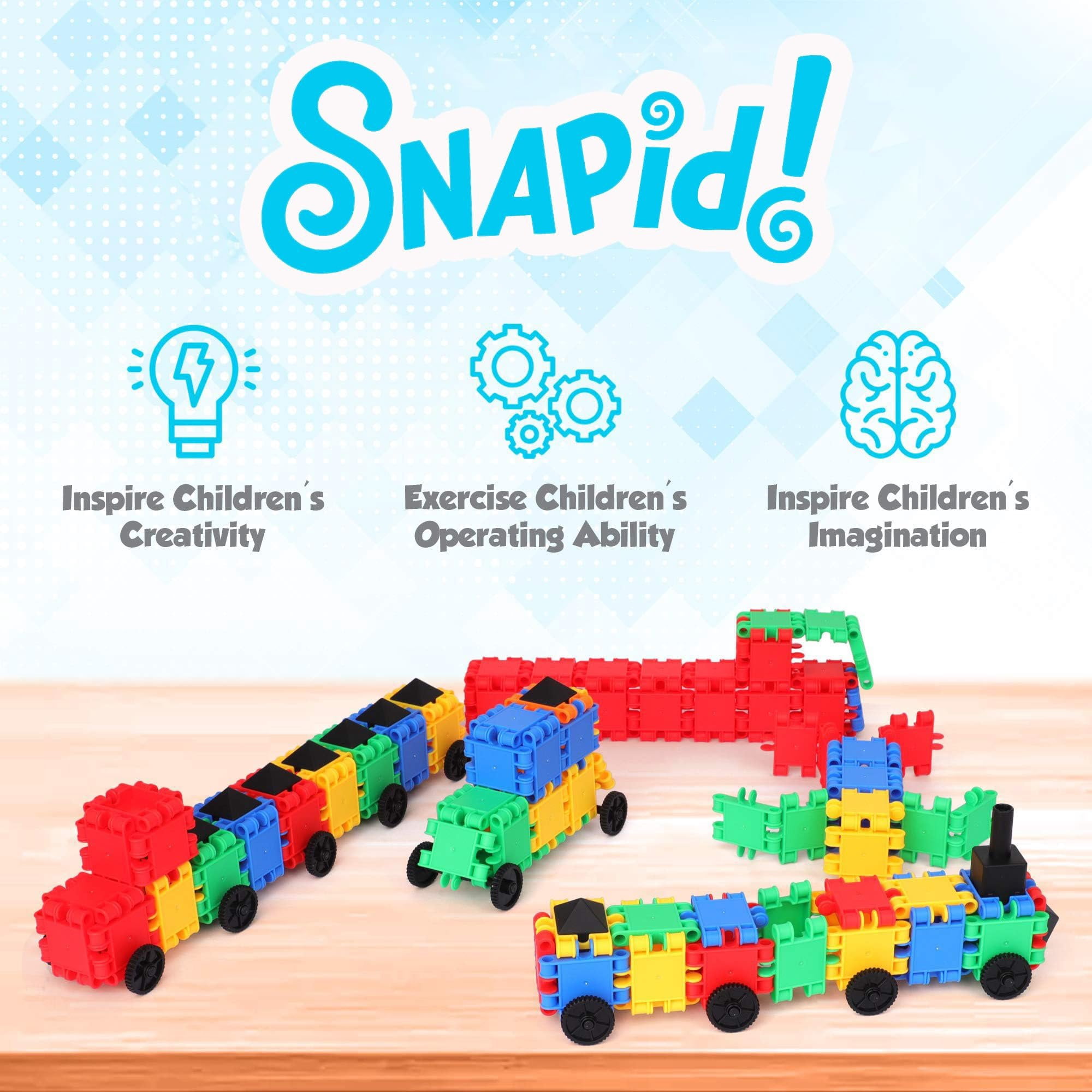 Snapid Building Bricks 1000 Pcs Connecting Toy, Durable Colorful Block Set w Storage, Interlinking Construction Blocks for Kids STEM Development, Creativity and Educational Children Toys, 4+
