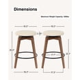 thumbnail image 5 of Joyyskill Swivel Barstools Set of 2, Backless Wooden Counter Height Barstools with Upholstered & Metal Footrest, Brown/Beige, 5 of 7