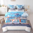 thumbnail image 1 of YST Ensemble Douillette 7 Pcs Garçons Police Car Lit Tout-en-un, Format Grand Lit, Polyester, 1 of 5