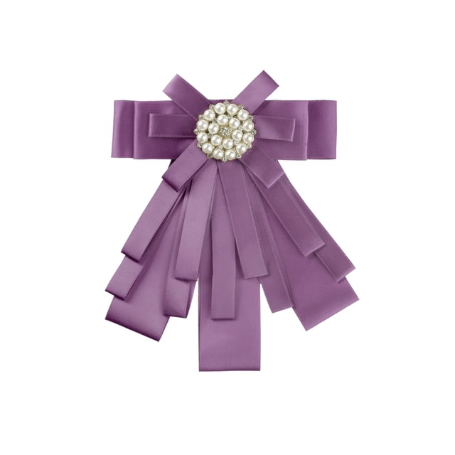INSPIRE CHIC Broche de cinta para mujer, lazo, corbata, broches para bodas y fiestas, color púrpura