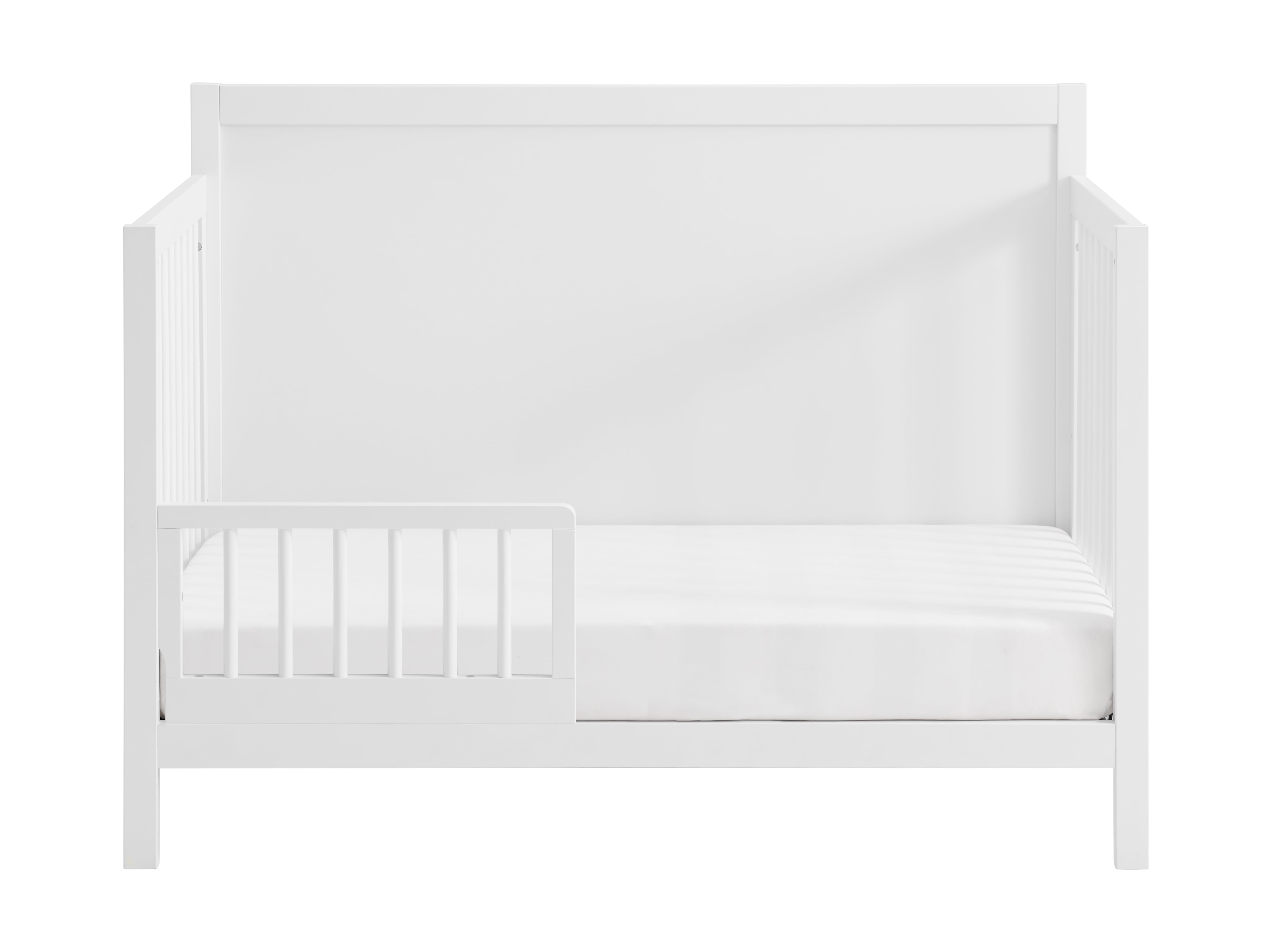 Oxford Baby Essential 4-in-1 Convertible Panel Crib with Round Spindles, White